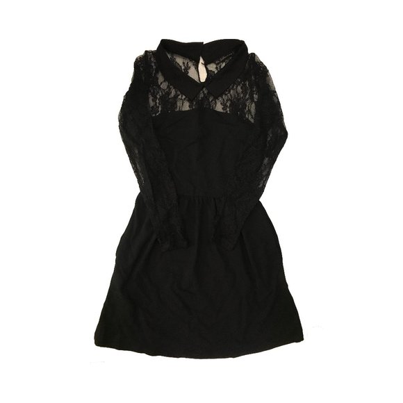 Zara Black Dress with Lace Sleeves - Picture 1 of 4
